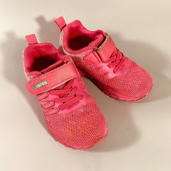 Ubfen Pink Kids Sneakers Tennis Shoes Adjustable Closure Size Toddler 9 (27) - Picture 1 of 12